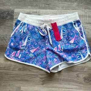 Lilly Pulitzer Trysta Knit short large Boca Blue Sailabration NWT